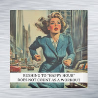 Rushing to Happy Hour Funny Retro 50er Sprichwort