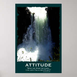 Rushing Waterfall ATTITUTUE Motivierend Poster