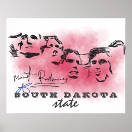 Rushmore National Memorial Zeichnend South Dacota Poster