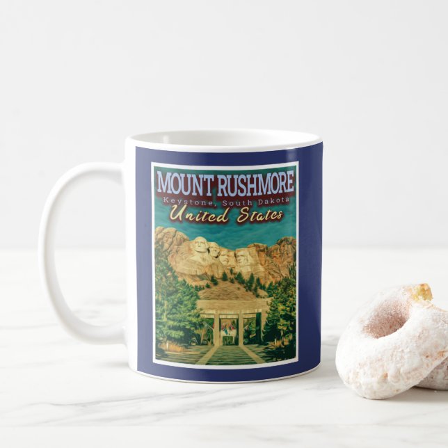 RUSHMORE - NATIONALES MEMORIUM - SÜDDAKOTA KAFFEETASSE (Mit Donut)