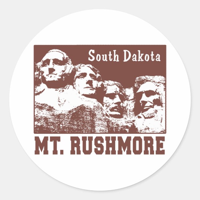 Rushmore Runder Aufkleber (Vorderseite)