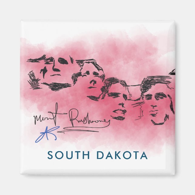 Rushmore South Dacota National Memorial Zeichnend Magnet (Vorne)