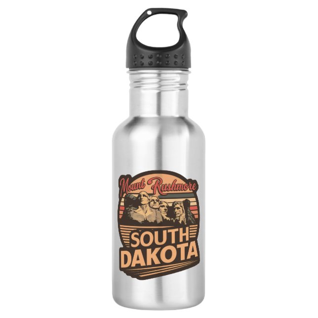 Rushmore South Dakota Edelstahlflasche (Vorderseite)