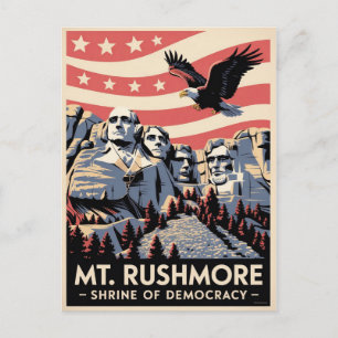 Rushmore Vintage Travel Poster Postkarte