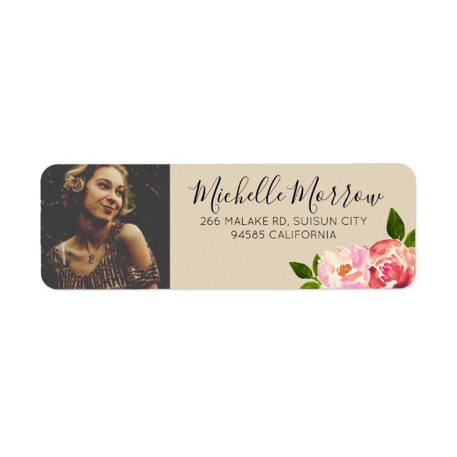 Rusic Blume tan Return Label Graduierungsparty (Vorne)