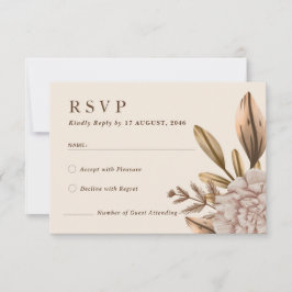 Rusic Elegance Floral Wedding RSVP Response-Karte