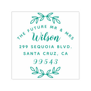Rusic Script The Future Mr. & Mrs. Rücksendeadress Permastempel