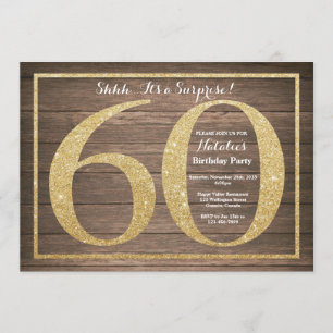 Rusic Surprise 60th Birthday Invitation Gold