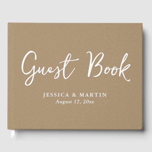 Rusitc Kraft Papier Mariage Livre d'invité (Recto)