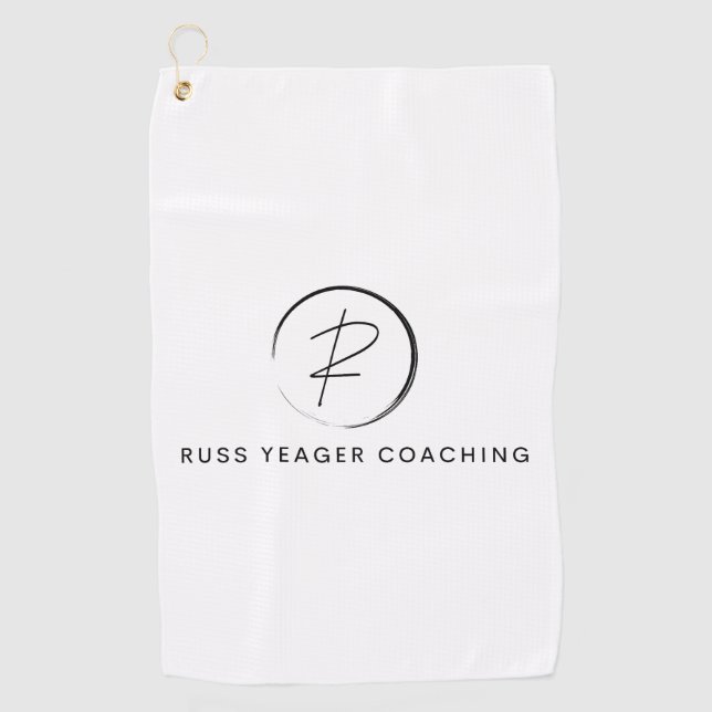 Russ Yeager Coaching Signature Logo Golfhandtuch (Vorderseite)