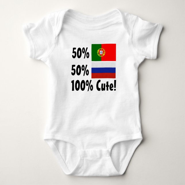 Russe 100% 50% Portugiese-50% niedlich Baby Strampler (Vorderseite)