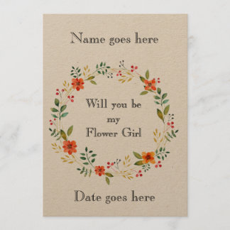 Russe 5x7 Serez-vous mon invitation à la florale