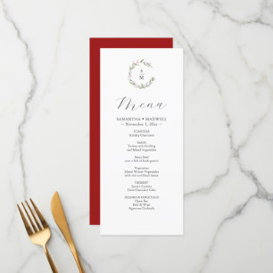 Russe Botaniques d'hiver Mariage Décor Menus
