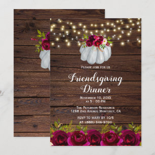 Russe Bourgogne Floral Friendsgiving Invitations