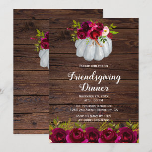 Russe Bourgogne Floral Friendsgiving Invitations