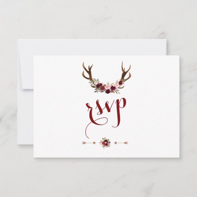Russe Bourgogne Marsala Floral Antlers RSVP (Devant)