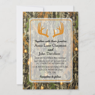 Russe Camo Antler Faire-part de mariage