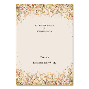 Russe Chute Beige Mariage pliable Carte Place
