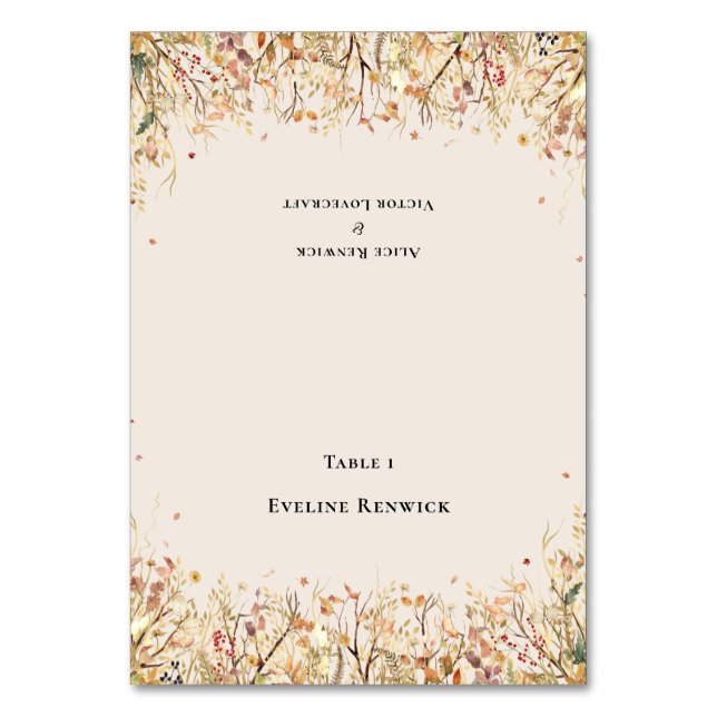 Russe Chute Beige Mariage pliable Carte Place (Par défaut)
