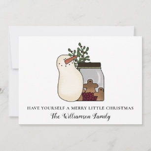 Russe Country Snowman et Berries Carte de vacances