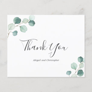 Russe Eucalyptus Budget Mariage Carte de remerciem