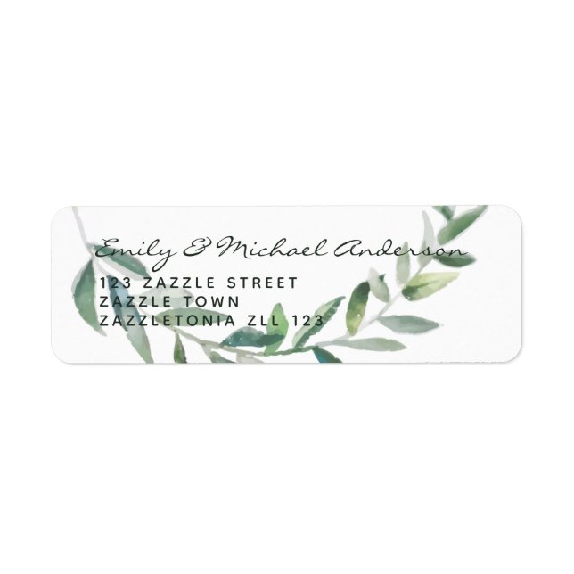 Russe Feuille Olive Étiquette de adresse Moderne (Devant)