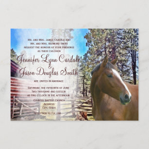 Russe Horse Grange Corral Faire-part de mariage
