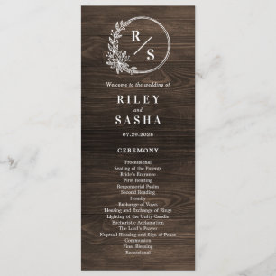 Russe Monogram Mariage Ceremony Programme Appartem
