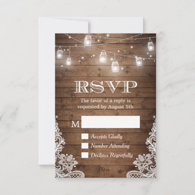 Russe Pays Mason Jar Lumières dentelle bois RSVP (Devant)