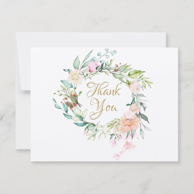Russe Rose Garland Business Carte de remerciements (Devant)