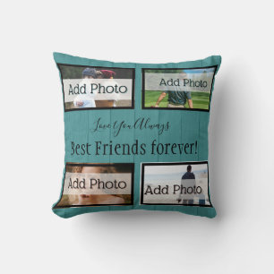 Russe turquoise bleu coussin BFF Meilleurs amis po