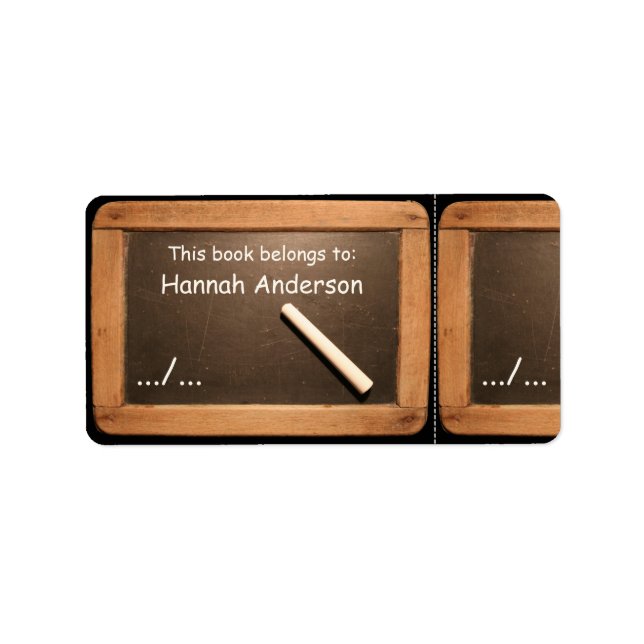 Russe Vintage école ardoise Étiquette livre (Devant)