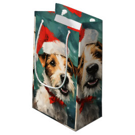 Russel Terrier Weihnachtsmalerei Kleine Geschenktüte