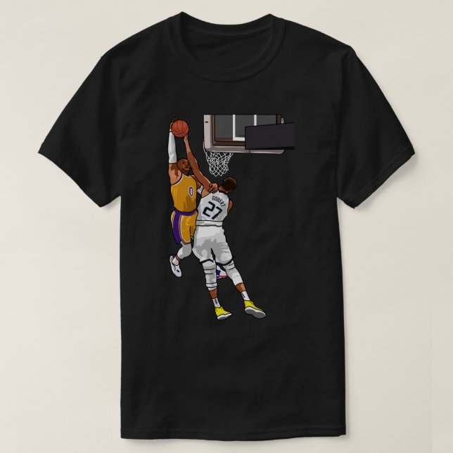 Russel Westbrook Dunk Over Gobert Classic T Shirt (Design vorne)