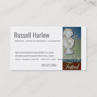 Russell Harlow Festival Business Card Visitenkarte