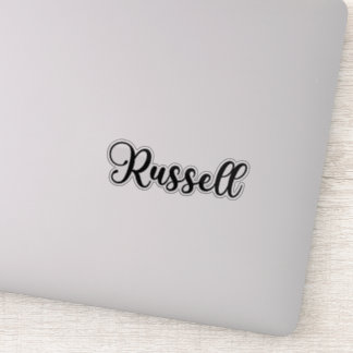 Russell Name - Handgeschriebene Kalligrafie Aufkleber