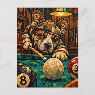 Russell Terrier, geometrisches Mosaik Postkarte