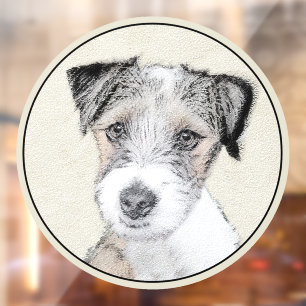 Russell Terrier Grobe Malerei - Originale Hundekun Fensteraufkleber