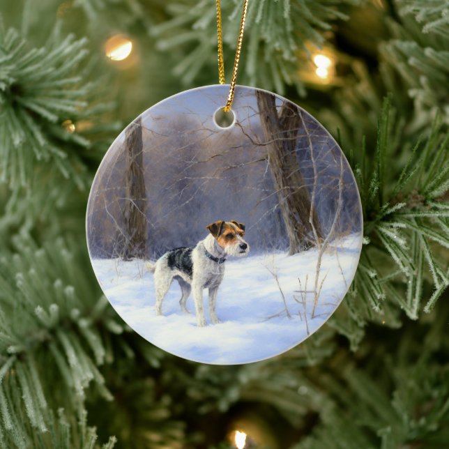 Russell Terrier Let It Snow Christmas Keramik Ornament (Baum)