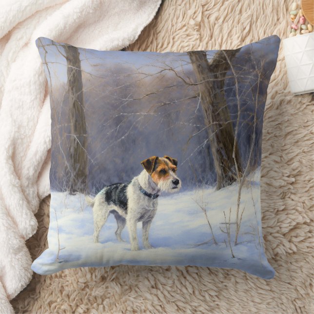 Russell Terrier Let It Snow Christmas Kissen (Decke)