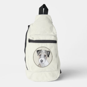 Russell Terrier Malerei Grobe Originale Hundekunst Crossbody Bag