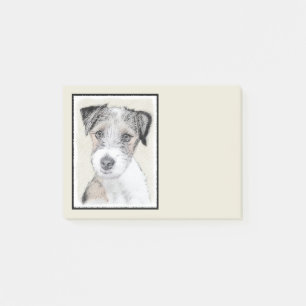 Russell Terrier Rough Painting - Original Dog Art Post-it Klebezettel
