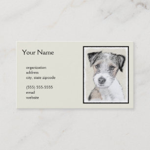 Russell Terrier Rough Painting - Original Dog Art Visitenkarte