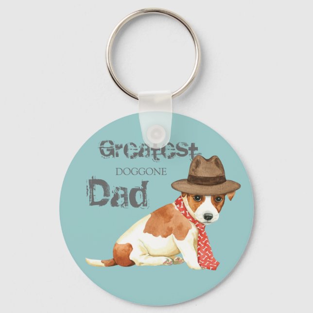 Russell Terrier Vater Schlüsselanhänger (Vorderseite)
