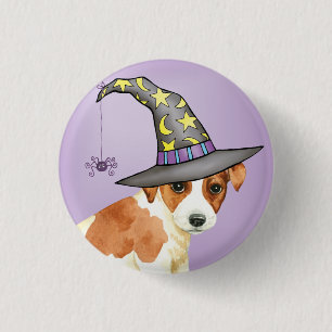 Russell Terrier Witch Pinback Button