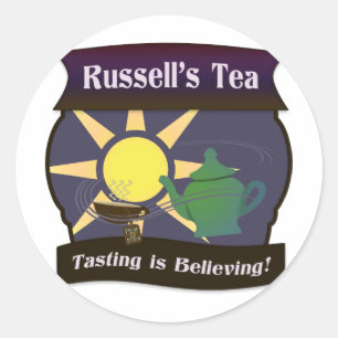Russell's Tea Runder Aufkleber