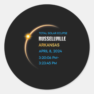 Russellville Arkansas Total Solar Eclipse 2024 Runder Aufkleber
