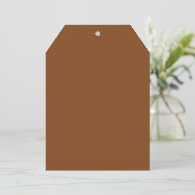 Russet Brown Tag Einladung (Stehend Vorderseite)