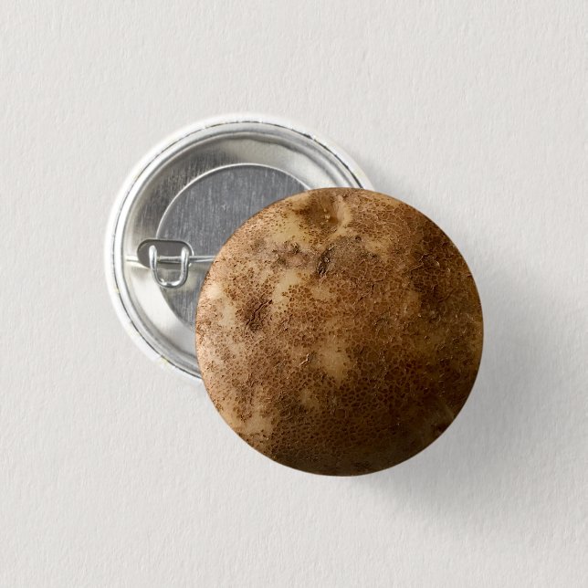 Russet Potato Close-up Photo Pin Button (Vorne & Hinten)