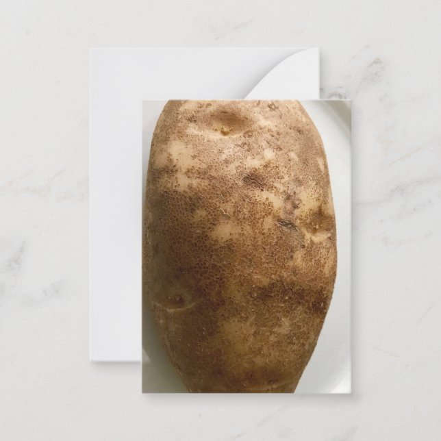 Russet Potato on White Plate Photograph Mitteilungskarte (Vorderseite)